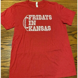 Fridays in Kansas football Bella-Canvas tshirt sz medium